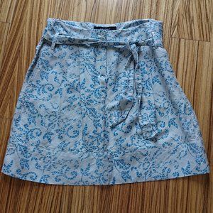 [EUC] SANDRO Linen-blend paperbag skirt